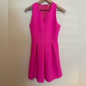 Gianni Bini Pink Pleated Mini Dress V-neck Sleeveless with Pockets XS